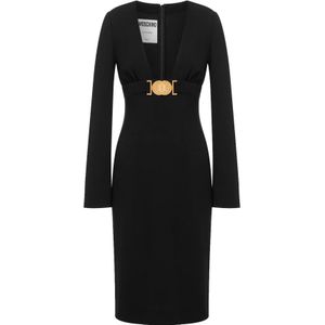Moschino, Dames, Jurken, Zwart, Maat: XS