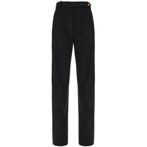 Versace, Dames, Broeken, Zwart, Maat: S Gabardine,