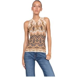 Etro, Dames, Tops, Beige, Maat: S Zijde,