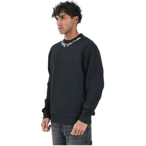 Versace Jeans Couture, Heren, Sweatshirts & Hoodies, Zwart, Maat: M