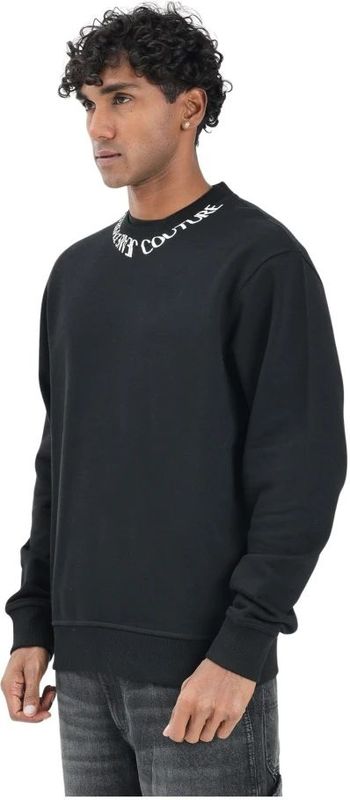 Versace Jeans Couture, Heren, Sweatshirts & Hoodies, Zwart, Maat: M