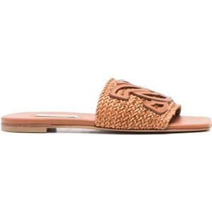 Casadei - Dames Slippers - Bruin - Leren - Open Neus