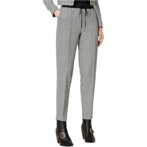 Twinset Slim-Fit Wool Blend Houndstooth Broeken , Gray , Dames , Maat: S