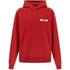 Jacquemus, Heren, Sweatshirts & Hoodies, Rood, Maat: L Katoen,