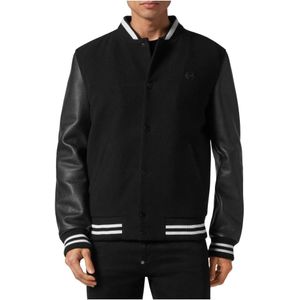 Philipp Plein, Heren, Jassen, Zwart, Maat: XL Leer,