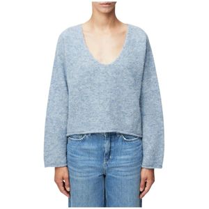 Drykorn - Alpaca V-hals Trui - Icy Blue - Dames