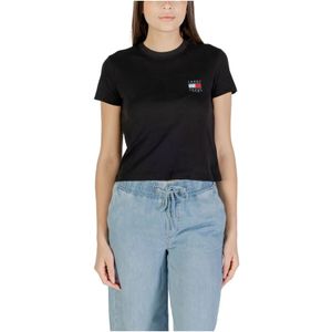 Tommy Jeans, Dames, Tops, Zwart, Maat: L Katoen,