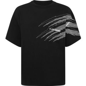 Plein Sport, Heren, Tops, Zwart, Maat: S Katoen,