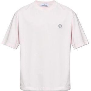 Stone Island, Heren, Tops, Roze, Maat: L Katoen,