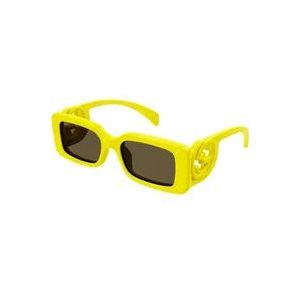 Gucci Gele zonnebril met originele accessoires , Yellow , Dames , Maat: 54 MM