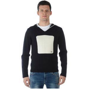 Armani Jeans, Heren, Sweatshirts & Hoodies, Zwart, Maat: XL Acryl,