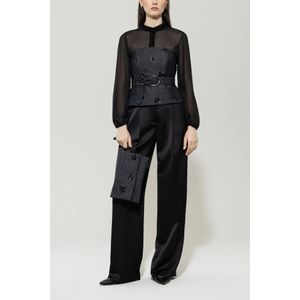 Luisa Cerano, Dames, Broeken, Zwart, Maat: XS Zijde,