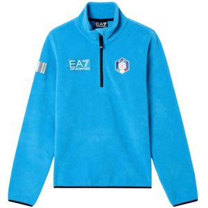 Emporio Armani Ea7, Dames, Sweatshirts & Hoodies, Blauw, Maat: L Fleece,