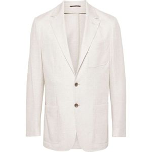 Canali, Heren, Jassen, Beige, Maat: 2XL Linnen,