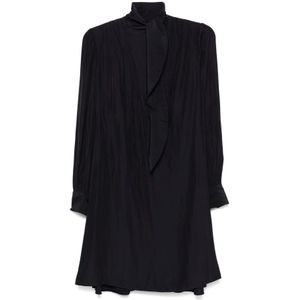 Lanvin, Dames, Jurken, Blauw, Maat: S Zijde,