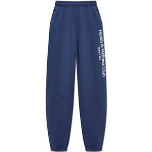 Sporty & Rich, unisex, Broeken, Blauw, Maat: XS Katoen,