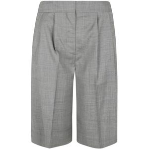 Loulou Studio, Dames, Korte broeken, Grijs, Maat: S Wol,
