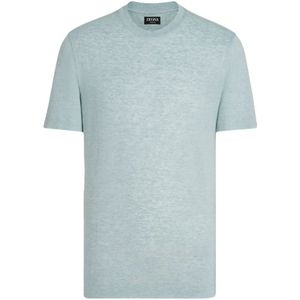 Zegna, Heren, Tops, Groen, Maat: XL Linnen,