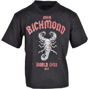 John Richmond, Heren, Tops, Zwart, Maat: S Katoen,