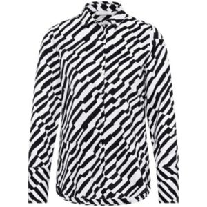 ETERNA - Blouse - Zwart/Wit - Klassieke Blouse - Lange Mouw