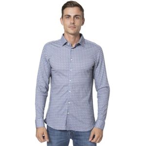 Desoto, Heren, Overhemden, Blauw, Maat: S Katoen,