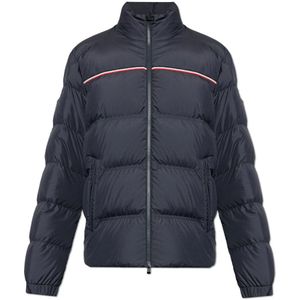 Moncler, Heren, Jassen, Blauw, Maat: L Poliester,