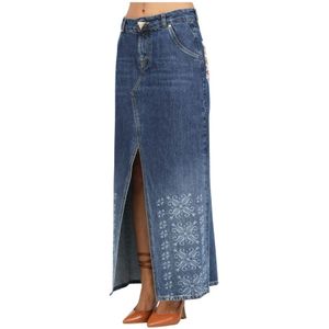 Akep, Dames, Rokken, Blauw, Maat: S Denim,