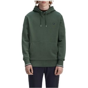 Fred Perry, Heren, Sweatshirts & Hoodies, Groen, Maat: S Katoen,