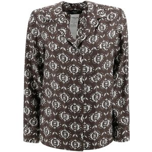 Weekend Max Mara, Dames, Blouses & Shirts, Bruin, Maat: 2XS Zijde,