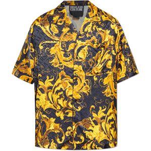 Versace Jeans Couture - Overhemd - Geel - Satijn - Gestreept