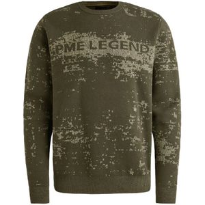 PME Legend - Trui - Donkergroen - Ingebreid Patroon