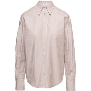 Brunello Cucinelli, Dames, Blouses & Shirts, Veelkleurig, Maat: XL Katoen,
