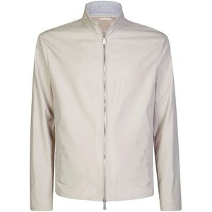 Eleventy, Heren, Jassen, Beige, Maat: S Zijde,