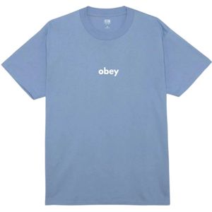 Obey, Heren, Tops, Blauw, Maat: S Katoen,