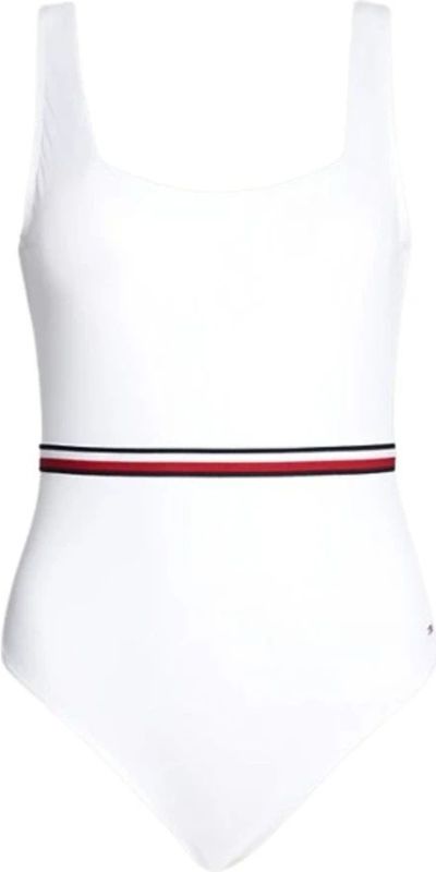 Tommy Hilfiger - Badpak - Streep - Gerecycled Nylon - Hoog Uitgesneden Been