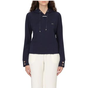 Liu Jo, Dames, Sweatshirts & Hoodies, Blauw, Maat: S Katoen,