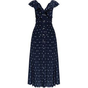Alessandra Rich, Dames, Jurken, Blauw, Maat: S Zijde,