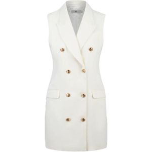 Elisabetta Franchi, Dames, Jurken, Wit, Maat: M