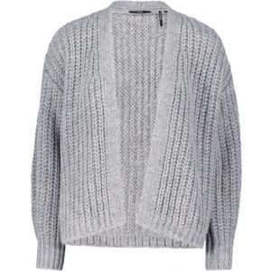 zero - Gebreid Vest - Grijs Gemêleerd - Normale Pasvorm - Lange Mouw