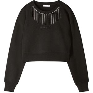 Patrizia Pepe, Dames, Sweatshirts & Hoodies, Zwart, Maat: M Katoen,