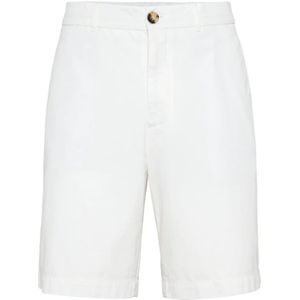 Brunello Cucinelli, Heren, Korte broeken, Wit, Maat: 2XL Katoen,