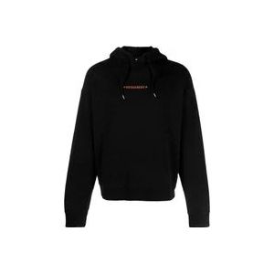Dsquared2 Zwarte Sweaters - Cipro Fit Hoodie , Black , Heren , Maat: L
