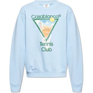 Casablanca, Heren, Sweatshirts & Hoodies, Blauw, Maat: S Katoen,