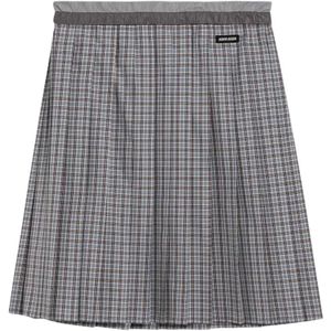Miu Miu, Dames, Rokken, Grijs, Maat: 2XS Katoen,