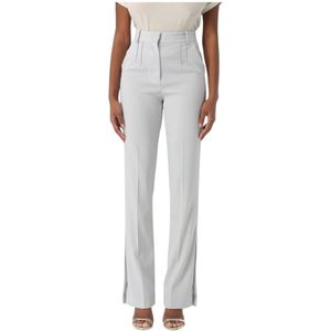 Patrizia Pepe, Dames, Broeken, Wit, Maat: M Leer,