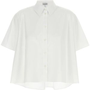 Loewe, Dames, Blouses & Shirts, Wit, Maat: XS Katoen,