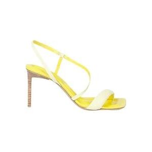 Jacquemus Leren Sandalen met Schuine Band , Yellow , Dames , Maat: 38 EU