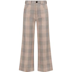 JW Anderson, Dames, Broeken, Grijs, Maat: XS Katoen,