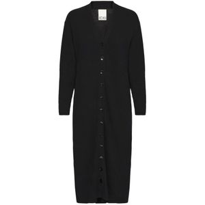 Ichi, Dames, Jurken, Zwart, Maat: L Nylon,
