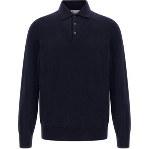 Brunello Cucinelli, Heren, Tops, Blauw, Maat: 2XL Kasjmier,